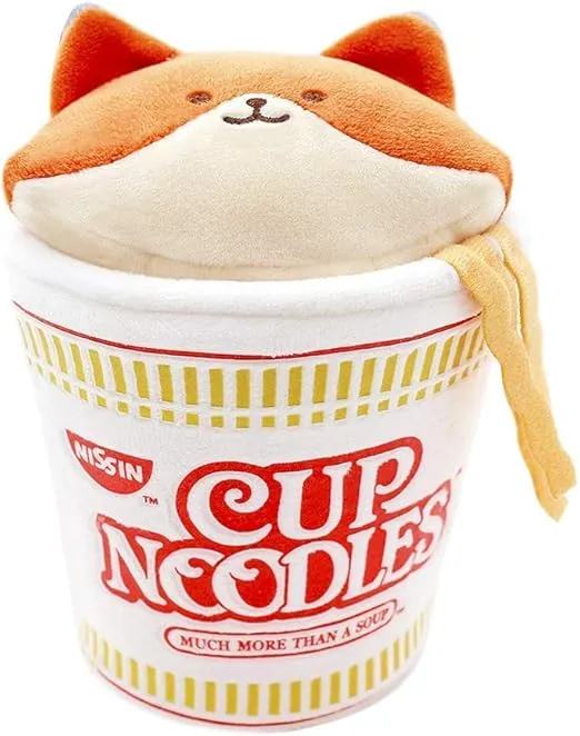 Anirollz Stuffed Animal Plush Toy - Official Nissin Cup Noodle Roll Blanket Outfitz Doll |Soft, Squishy, Warm, Cute, Comfort, Safe| Pillow with Fox - Birthday Decorations Gift 6" Foxiroll