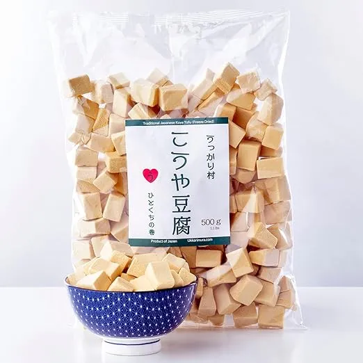 High Protein, Keto Friendly, Vegan, Freeze Dried Tofu Low Sugar, Gluten Free Delicious Koya Tofu by Bright Therapy, perfect high protein low calorie meat substitute