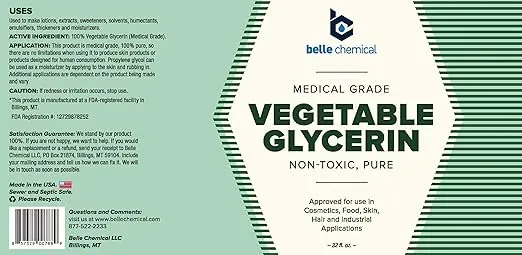 Medical Grade Vegetable Glycerin - Non-Toxic, 100% Pure