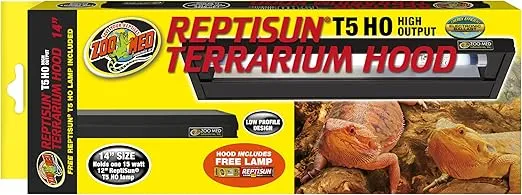 Zoo Med Reptisun T5-Ho Terrarium Hood - 14", Black