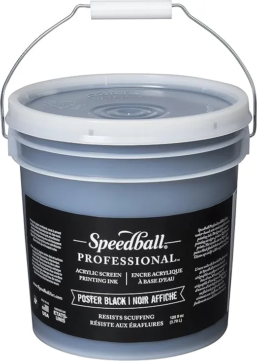 Speedball Professional Acrylic Screen Printing Ink, 128-Ounce, Poster Black