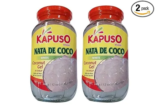 Kapuso Brand Coconut Gels, Beans, Fruits in Syrup 2 Packs (White Coconut Gel)