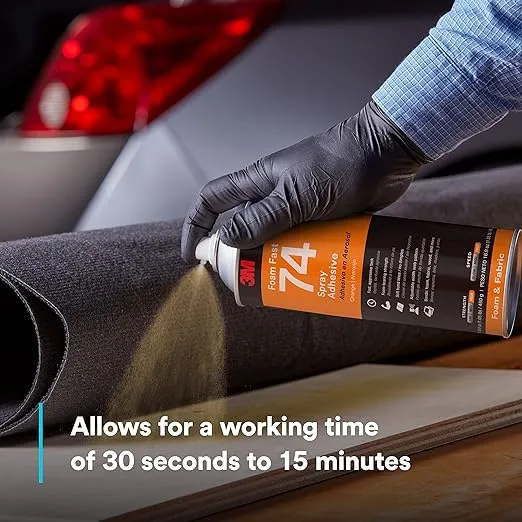 3M Foam Fast 74 Spray Adhesive, Orange, Net Wt 16.9 oz