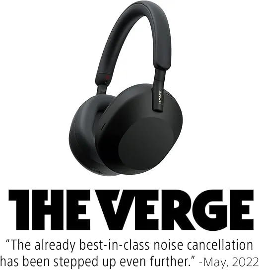 Sony WH-1000XM5 The Best Wireless Noise Canceling Headphones, Made Of Soft Fit Synthetic Leather, Integrated Processor V1, With 4 Beamforming Microphones, Up To 30-Hour Battery Life, Black