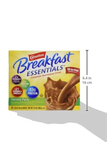 Carnation Breakfast Essentials, Variety Pack, 10 ct, 1.26 oz