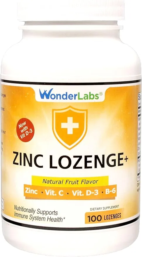 Zinc Lozenges with Vitamin C - Fruit Flavored, Healthy Immune Support Lozenges with 25mg of Zinc Supplement Per Lozenge + 30mg of Vitamin C - 100 Lozenges