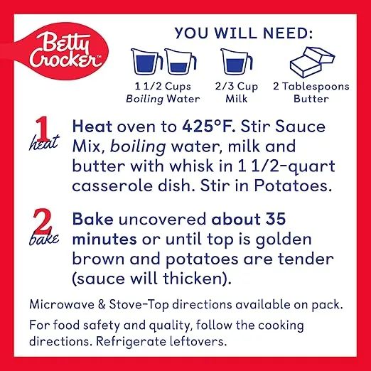 Betty Crocker Loaded Casserole Potatoes, Made With Real Cheese, 4 oz Box