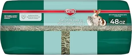Kaytee Timothy Hay & Orchard Grass for Guinea Pigs, Rabbits & Other Small Animals, 48 oz