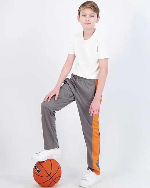 Real Essentials 3 Pack: Boys' Tricot Open Bottom Fleece-Lined Sweatpants with Pockets