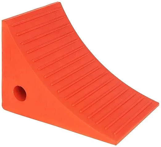 Checkers Industrial Safety Products Roadblock UC1700 Impact-Absorbing Urethane Industrial Wheel Chock, Orange, 8.5" Length x 7.5" Width x 6.25" Height (1-Piece)