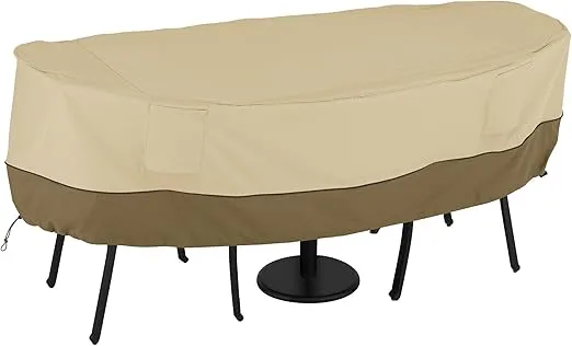 Classic Accessories Veranda Water-Resistant 30 Inch Bistro Round Patio Table & Chair Set Cover