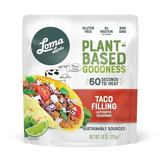 Loma Linda - Plant-Based Complete Meal Solution Packets (Taco Filling (10 oz.), 3 pack)