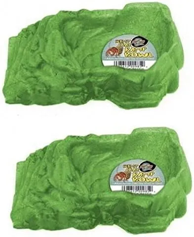 Zoo Med 2 Pack of Hermit Crab Ramp Bowls, Small, Assorted Colors, Holds Hermit Crabs' Food and Water for Easy Access