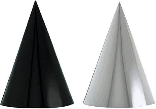Amscan Black & White Foil Cone Hat, 7"