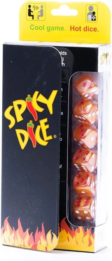 Teal - Like Card and Board Games? Like Farkle, Tenzi, LCR & Yacht? You'll Love Spicy Dice, with red dots for Wild or Double Score. Great for Travel.