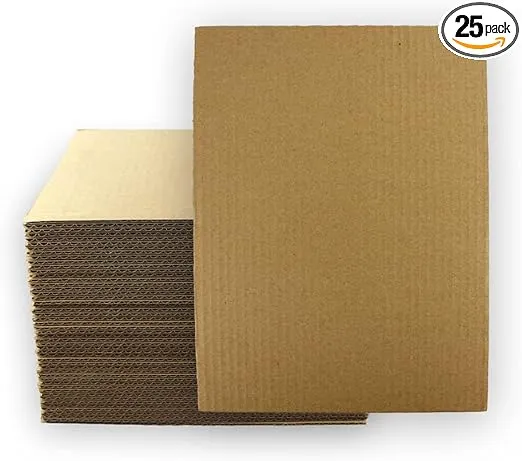 25 EcoSwift 5x7 Corrugated Cardboard Filler Inserts Sheet Pads 1/8" Thick 5 x 7