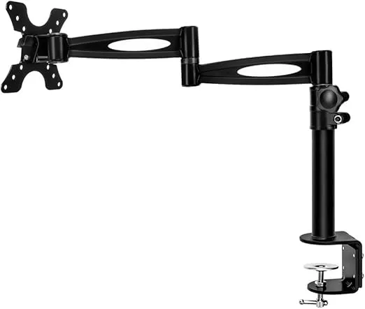 Monoprice 3-Way Adjustable Tilting Monitor Desk Mount Bracket - For 13 To 30 Inch Monitors, Up To 33 lbs, 15.7 x 9.6 x 3 inches, Black