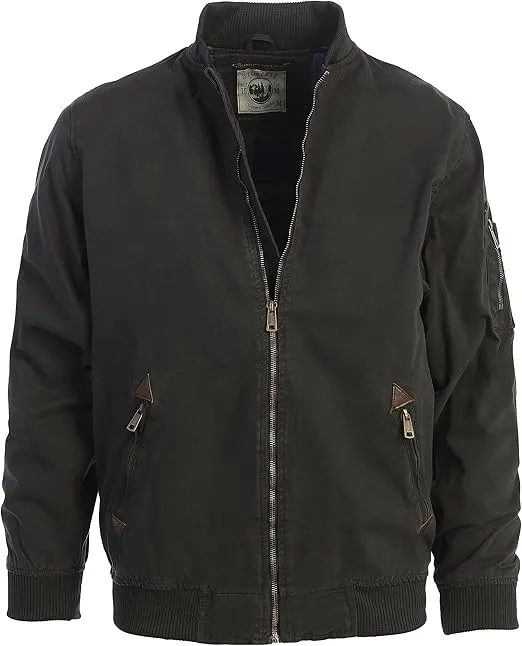 Gioberti Men's 100% Cotton Sportwear Full Zipper Twill Bomber Jacket