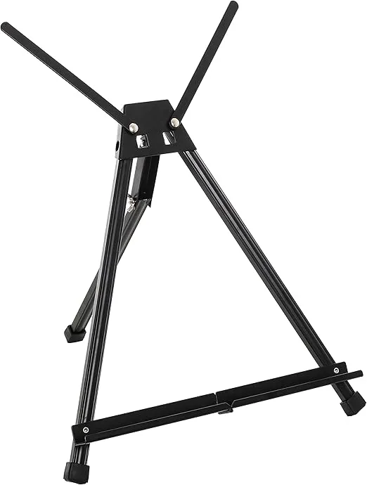 U.S. Art Supply 15" to 21" High Adjustable Black Aluminum Tabletop Display Easel (Pack of 10) - Portable Artist Tripod Stand with Extension Arm Wings, Folding Frame - Holds Canvas Paintings Books Sign