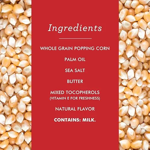 Skinnygirl Butter Flavored & Sea Salt Microwave Popcorn, 10 Count Mini Popcorn Bags (6 Boxes)