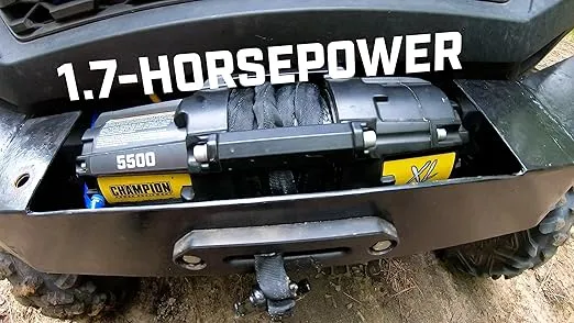 Champion Power Equipment XL 5500-lb. ATV/UTV Synthetic Rope Winch Kit