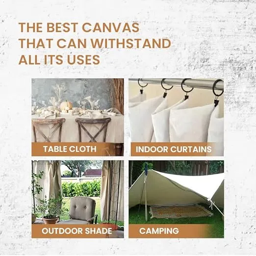 Canvas Drop Cloth for Painting (Size 4 x 15 Feet, Pack of 1) - Pure Cotton Painters Drop Cloth for Painting, Furniture & Floor Protection - All Purpose Thick Canvas tarp with Double Stitched Edges