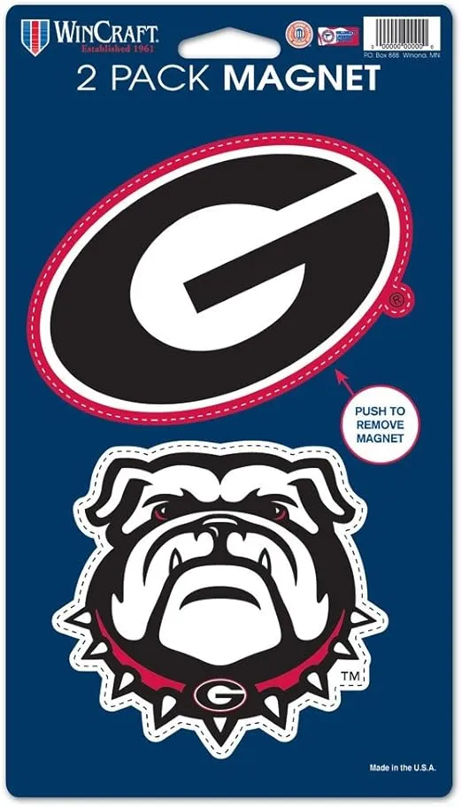 WinCraft NCAA University of Georgia WCR29038014 Magnets (2 Pack), 5" x 9"