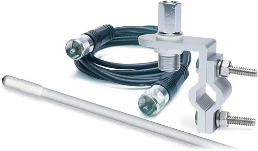 RoadPro RP-83W Standard Series White 3' Mirror Mount Fiberglass CB Antenna Kit