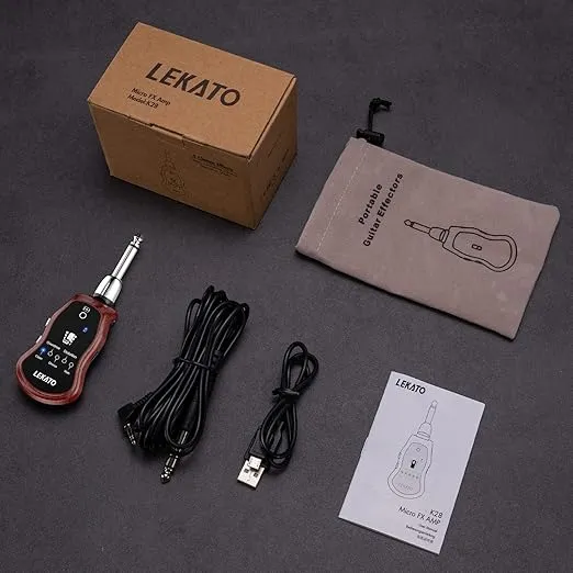 LEKATO Guitar Headphone Amp, Micro Guitar Headphone Amplifier for Electric Guitar & Bass Rechargeable Headphone Amp Guitar Practice with 5 Effects(Clean Chorus Overdrive Distortion and Wah)