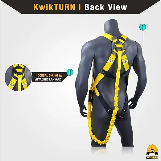 KwikSafety - Charlotte, NC - SCORPION [4 PACK] Safety Harness w/attached 6ft. Tubular Lanyard OSHA ANSI Fall Protection INTERNAL Shock Absorbing Lanyard/Construction Carpenter Scaffolding