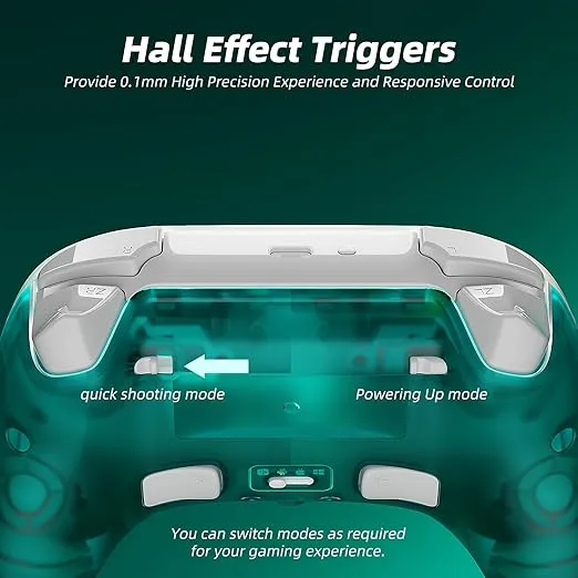 Mytrix Wireless Pro Controllers with Hall Effect Joysticks/Hall Trigger (No Drift), Black Ice Bluetooth Controller for Nintendo Switch, Windows PC iOS Android Steam with RGB Light/Programmable/Turbo