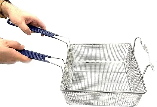 Bayou Classic 700-189 Double Fryer Basket Fits 4-gal & 9-gal Stainless Bayou Fryers Features Cool Touch Handle Wire Mesh Basket Perfect For Frying Fish Shrimp Chicken Onion Rings Hushpuppies and Fries
