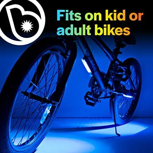 Brightz GoBrightz LED Bike Frame Light - LED Bike Frame Light for Night Riding - 4 Modes for Flashing or Constant Glow Light - Fun Safety Light Bike Accessories for Kids, Boys, Girls, Teens & Adults