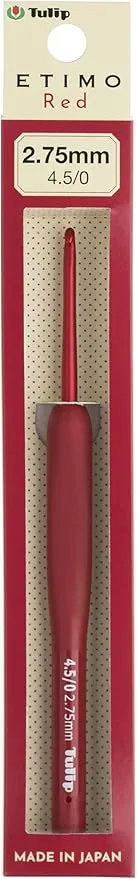 Tulip Etimo Red Crochet Hook W/Cushion Grip-2.75mm