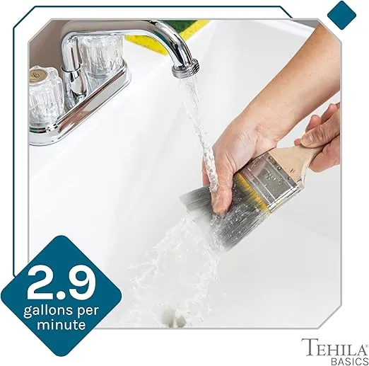 Tehila Basics by JS Jackson Supplies 21-Gallon White Freestanding Utility Sink with Chrome Finish 2-Handle Faucet, Heavy Duty Plastic Laundry Tub with Adjustable Legs