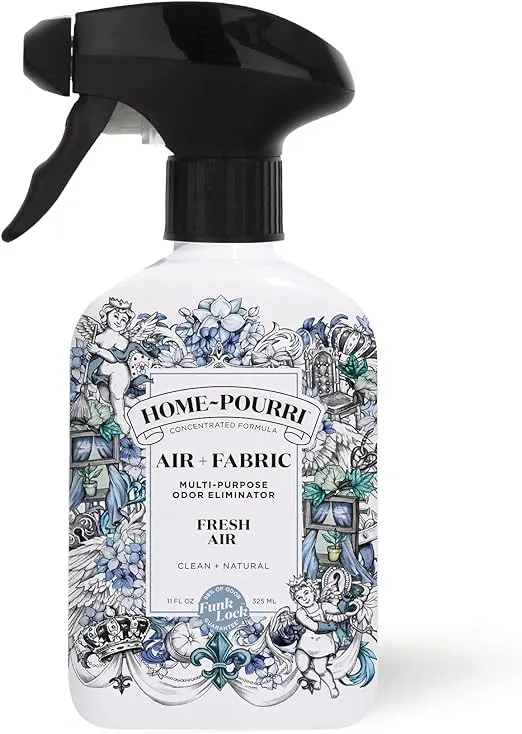 Home-Pourri Air + Fabric Multi-Purpose Odor Freshener Spray, Fresh Air, 11 Fl Oz - Jasmine, Fresh Air and Mint