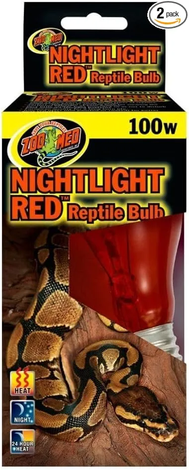 Zoo Med Nightlight Red Reptile Bulb 100 Watts - Pack of 2