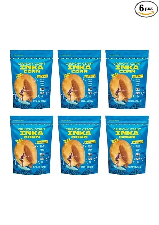 Inka Corn Nuts, Gluten Free Roasted Giant Corn, Original Flavor, 4-Ounce (Pack of 6)