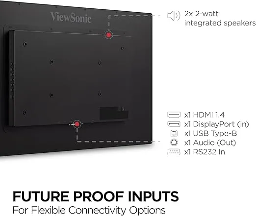 ViewSonic TD3207 32 Inch 1080p 10-Point Multi Touch Screen Monitor with HDMI, USB Type B, and DisplayPort Inputs