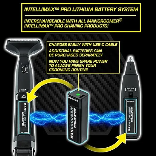 MANGROOMER - INTELLIMAX PRO – New Nose and Ear Trimmer (with a Free Bonus Rotary TIP and Blade)