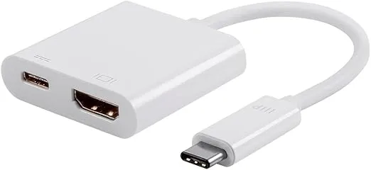Monoprice USB-C Multiport Adapter - HDMI and USB-C Ports, Mirror Display, Up To 1080p @ 60hz, White - Select Series