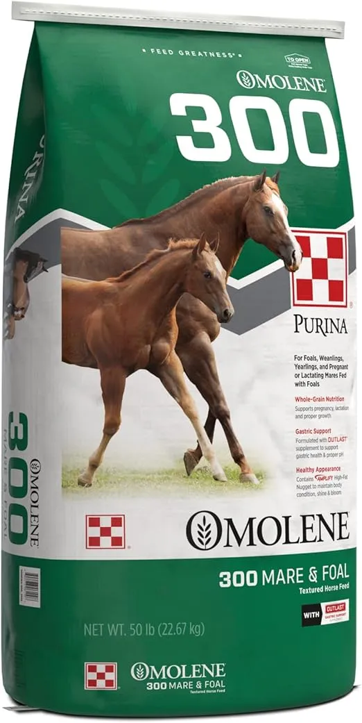 Purina® | Omolene #300® Mare & Foal Horse Feed | 50 pounds (50 lb) Bag