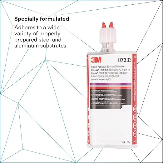 3M Impact Resistant Structural Adhesive, 07333, Two-Part Epoxy, True Automotive OEM Recommended, 200 mL/6.75 fl oz Cartridge, Purple