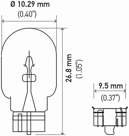HELLA 2827NATB Bulb 2827Na 12V 5W W2.1X9.5D Namber (2), Multi