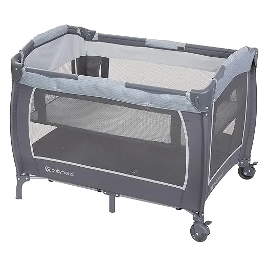 Baby Trend Lil’ Snooze™ Deluxe III Nursery Center® Playard for Twins, Cozy Grey
