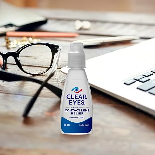 Clear Eyes Contact Lens Relief Eye Drops, 0.5 Fl Oz