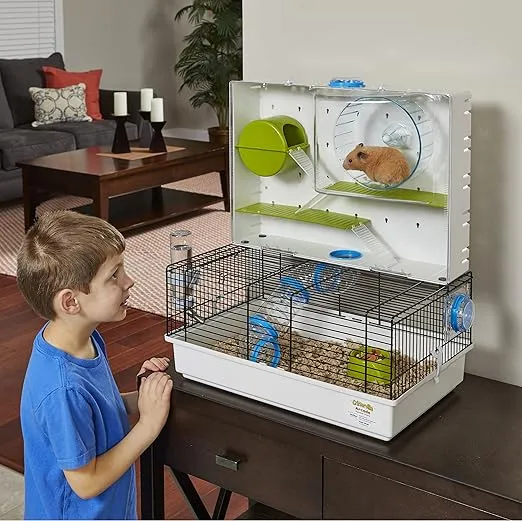 MidWest Homes for Pets Hamster Cage | Awesome Arcade Hamster Home (White) | 18.11 x 11.61 x 21.26 Inch