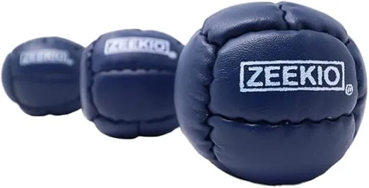 Zeekio Galaxy Juggling Balls - Premium 12 Panel Genuine Leather Balls - 130g - 67mm - Pack of 3 Dark Blue