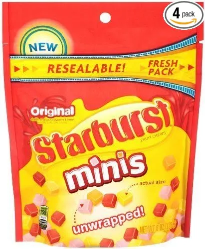 Starburst, Original Minis Candy, 8oz Bag (Pack of 4)
