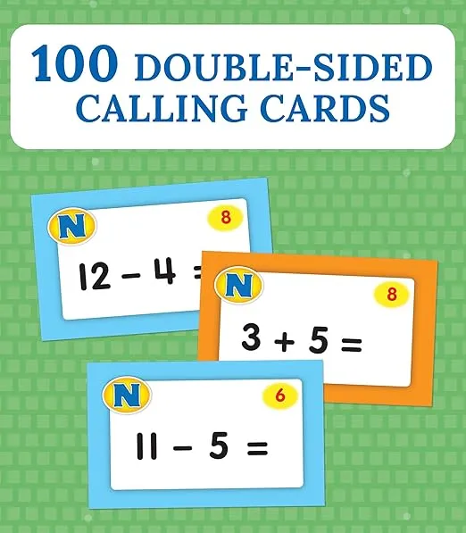 Carson Dellosa Addition and Subtraction Bingo Game for Kids, 2 Educational Math Games, Classroom Learning Games for 3-36 Students, Math Bingo for Kindergarten to 2nd Grade